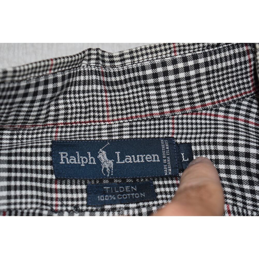 Vintage Polo Ralph Lauren Dress Shirt Men Size Large Glen Prince of Whales Check - Picture 4 of 9
